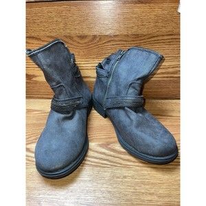 Yellowbox Boots Women’s Combat Style Side Zip Distressed Wolfe Grey Sz 11